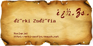 Árki Zsófia névjegykártya