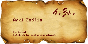 Árki Zsófia névjegykártya