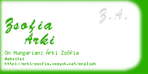 zsofia arki business card