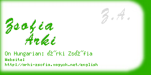 zsofia arki business card